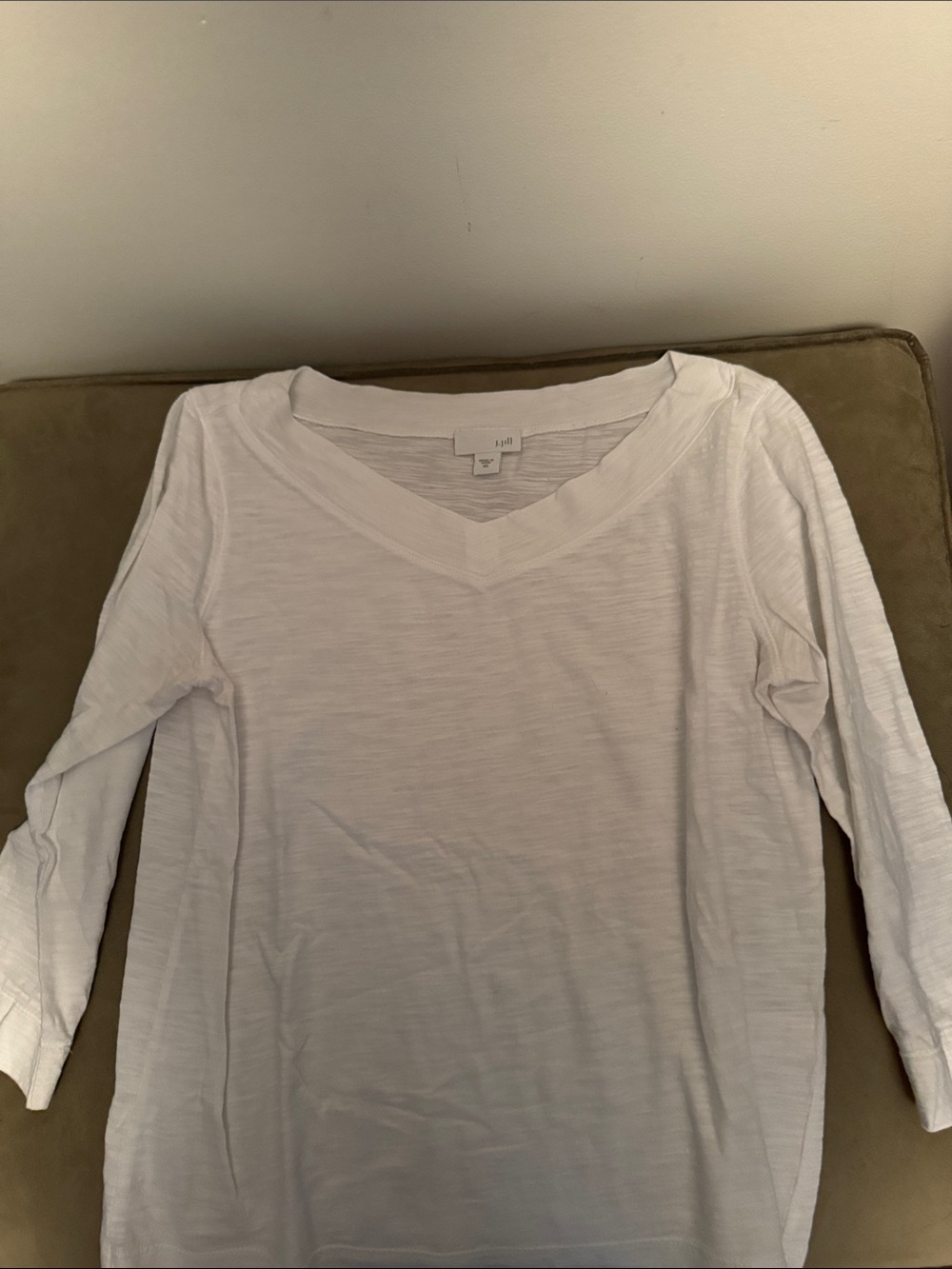 J. Jill White V-Neck Long Sleeve Top